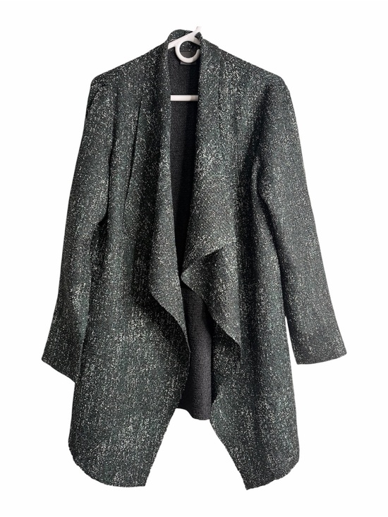 Chico's Sweaters - Chico’s Travelers Collection Black Metallic Wrap Size 2 Draped Textured Chic